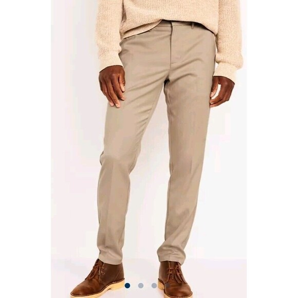 NWT Men's Old Navy Athletic Dress Pants Size 38x34 Khaki - Picture 8 of 9